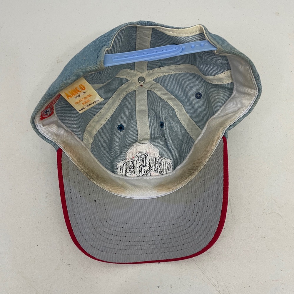 VTG Annco Ohio State Buckeyes Denim Snapback Hat Cap Red Brim Collegiate Mens - Picture 5 of 7